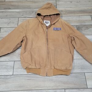 Vintage Brown Hooded Canvas Workwear 2XG Tall Walls Outdoor Jacket